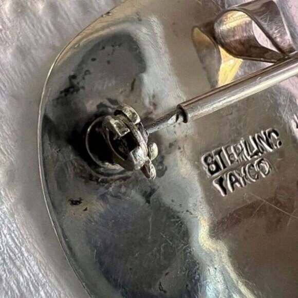 Vintage Taxco Mexico 950 Sterling Bow & Arrow Duel Overlay Pin W/ 925 Converter - Picture 5 of 9